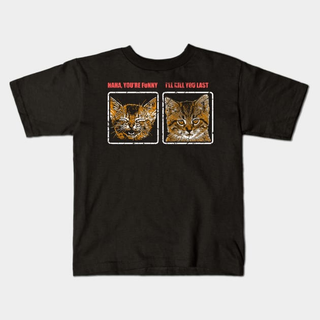 Funny Cat Kids T-Shirt by Mila46